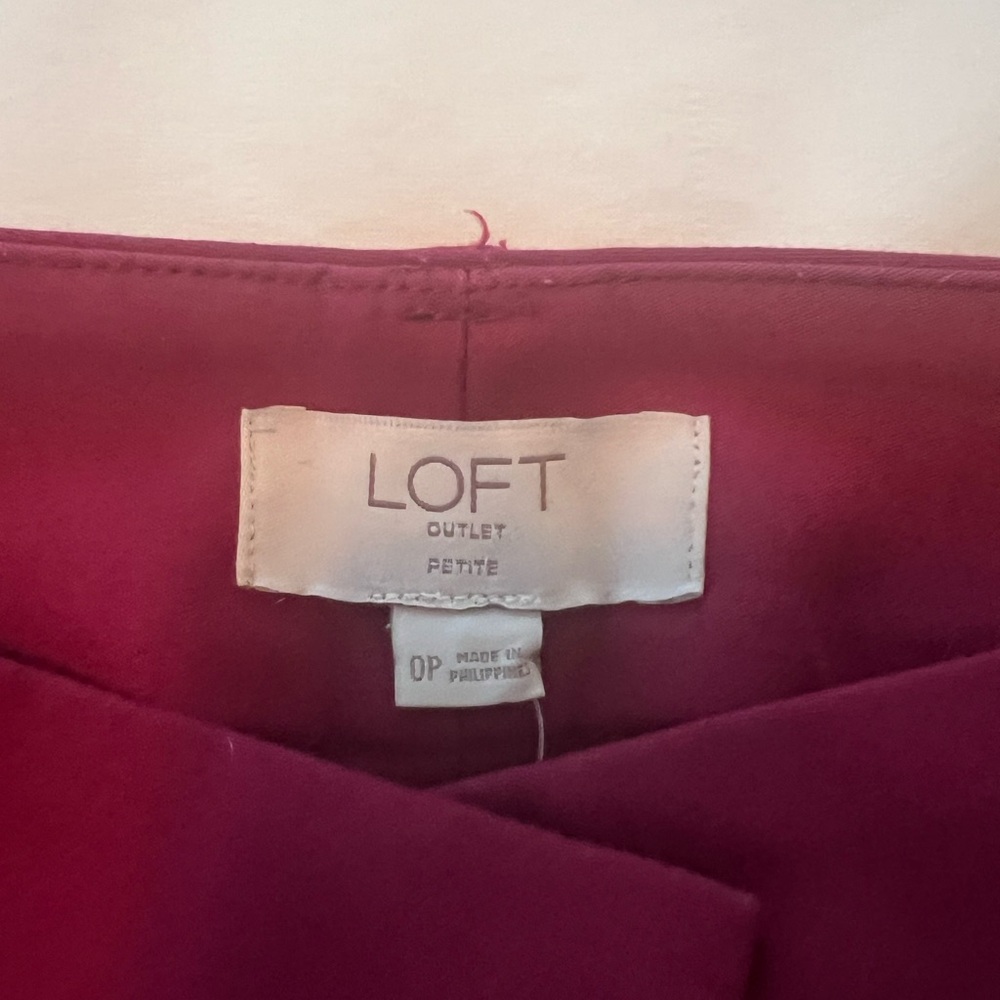 LOFT Deep Burgundy Straight Leg Pants - Picture 3 of 3